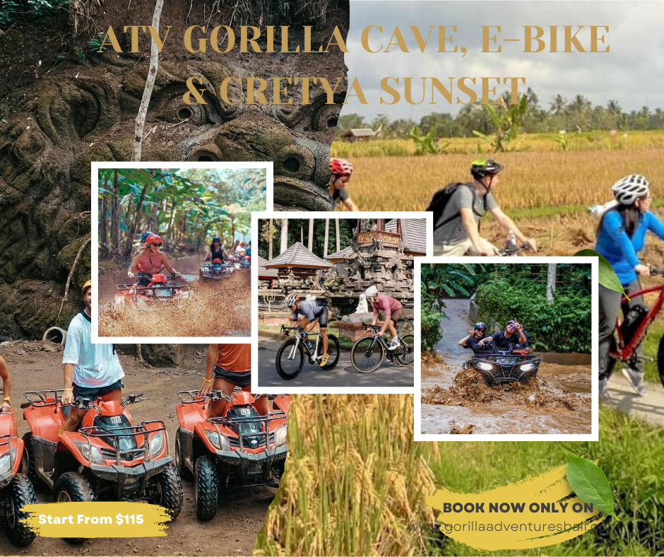 Bali Jungle Adventure: Gorilla Cave ATV, Waterfall, E-Bike, and Cretya ...