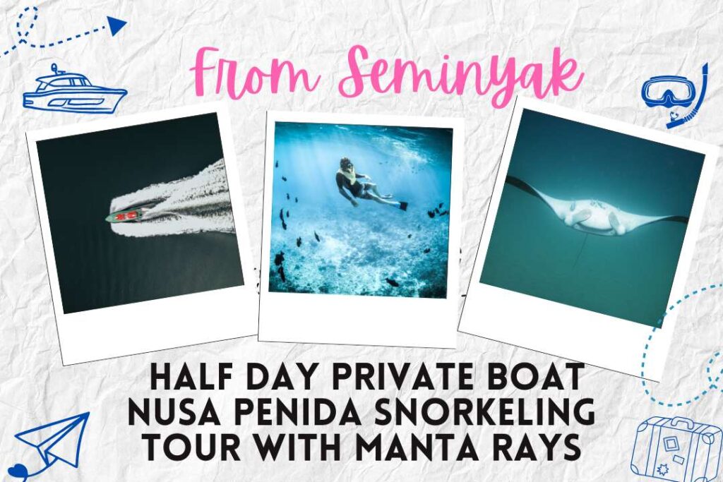 From Seminyak: Half Day Private Boat Nusa Penida Snorkeling Tour with Manta Rays