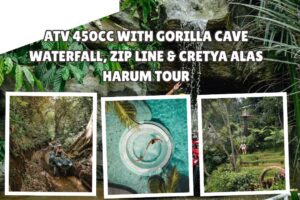 ATV 450cc with Gorilla Cave Waterfall, Zip Line & Cretya Alas Harum Tour