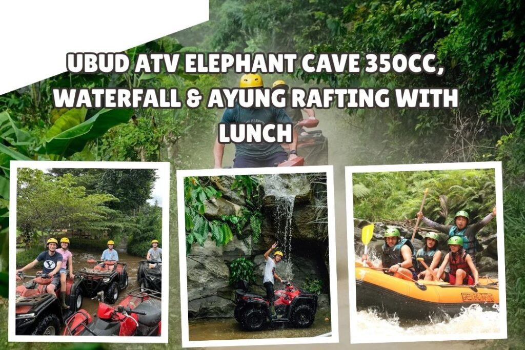 Ubud ATV Elephant Cave 350cc, Waterfall & Ayung Rafting with Lunch